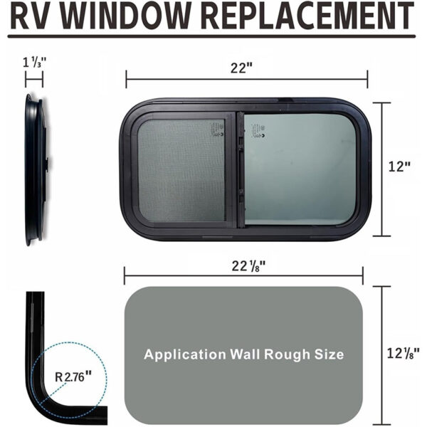 12 22 5 - RV Window 12''×22'' | 305×559mm