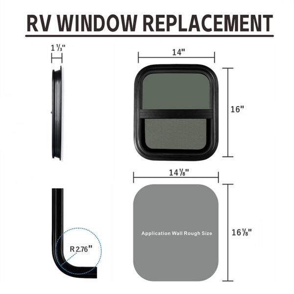 14 16 6 - RV Window 14''×16'' | 356×406mm